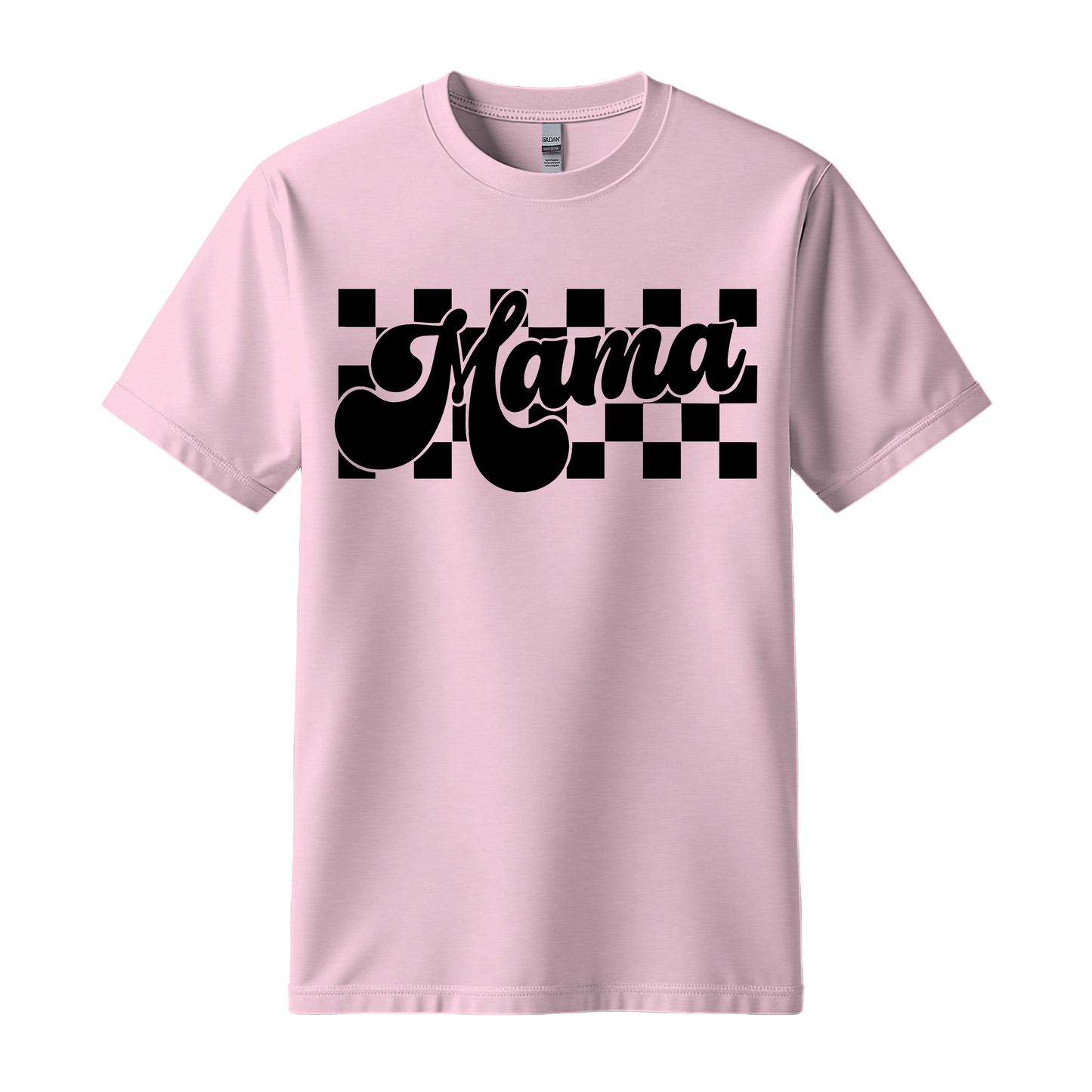 Mama Checkered Graphic T-Shirt | Retro Mom Tee