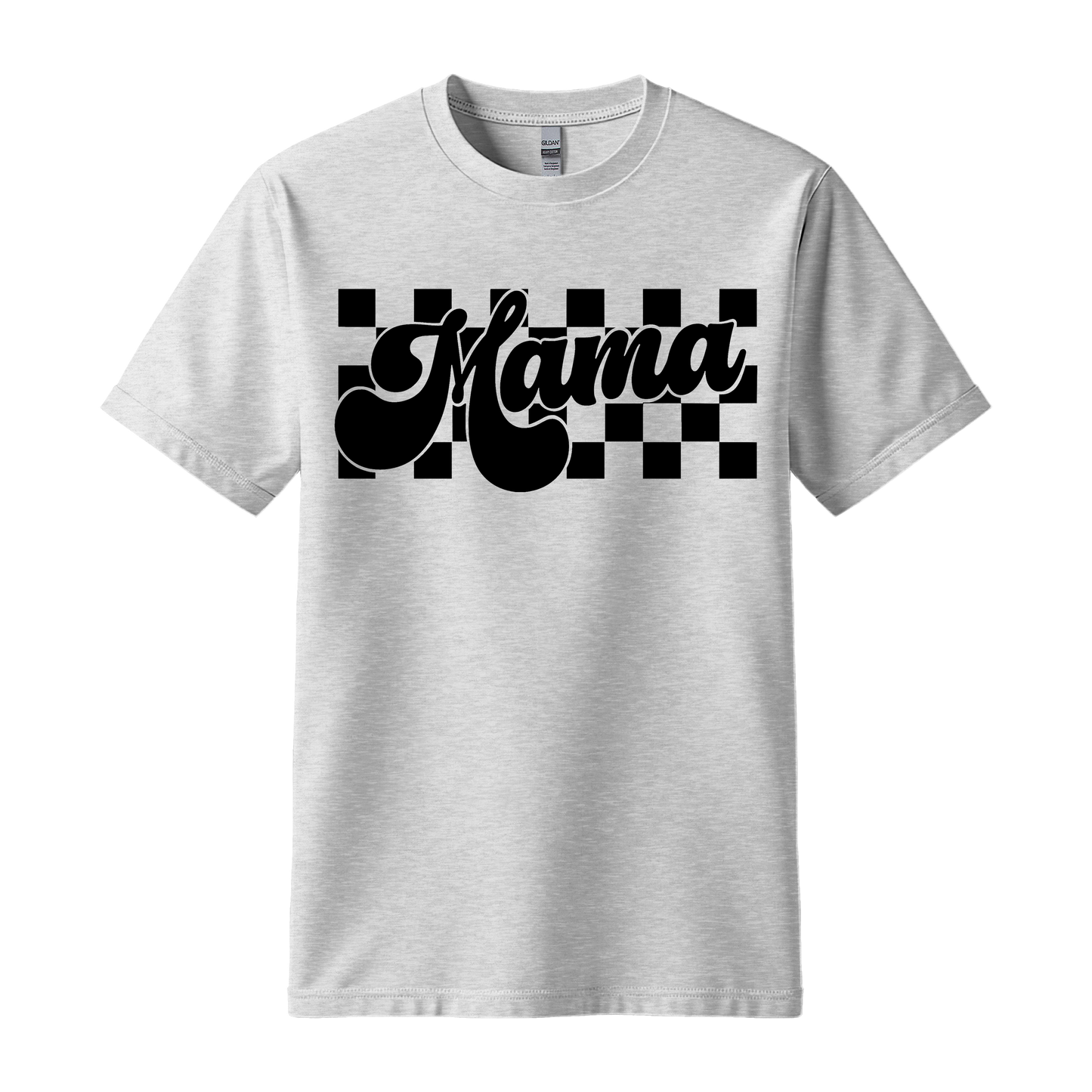 Mama Checkered Graphic T-Shirt | Retro Mom Tee