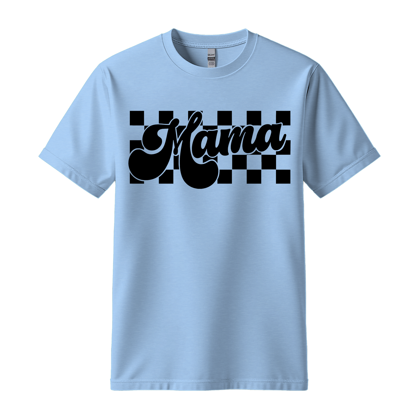 Mama Checkered Graphic T-Shirt | Retro Mom Tee