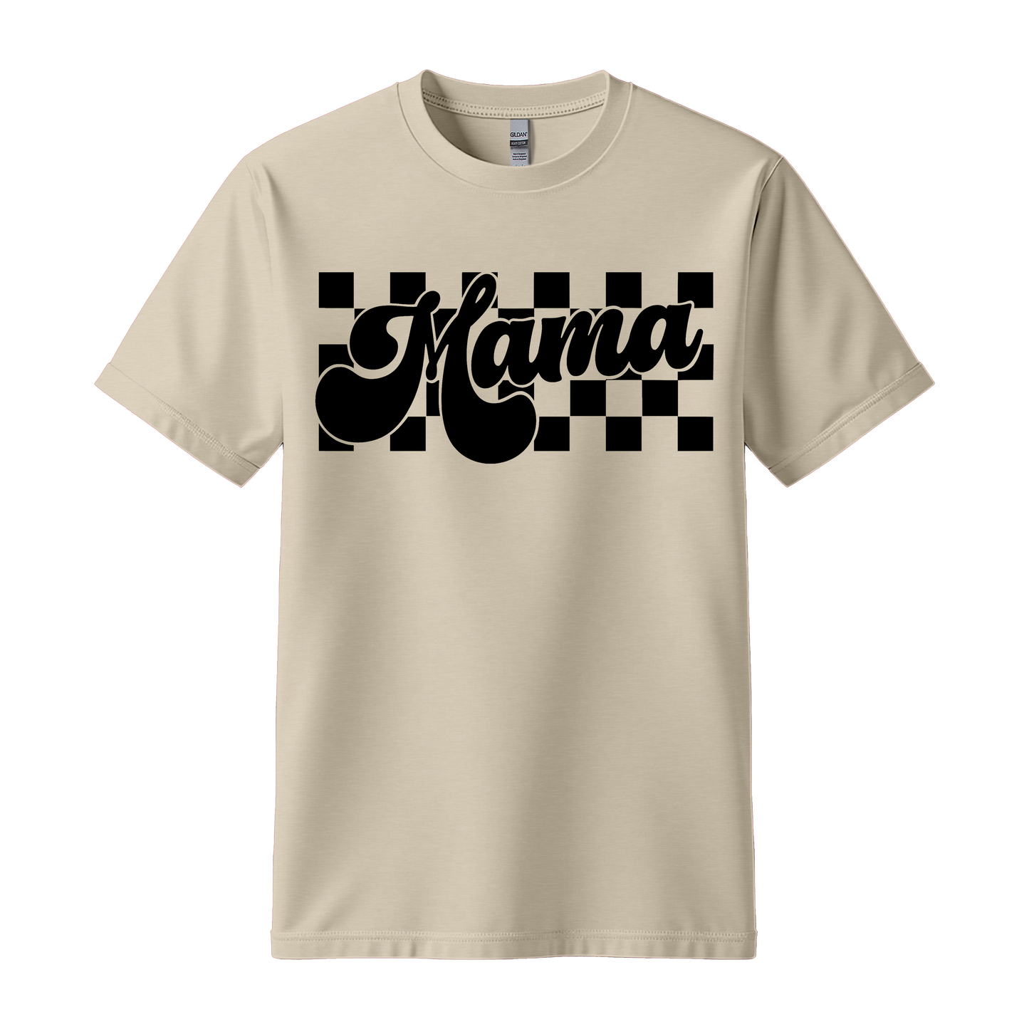 Mama Checkered Graphic T-Shirt | Retro Mom Tee