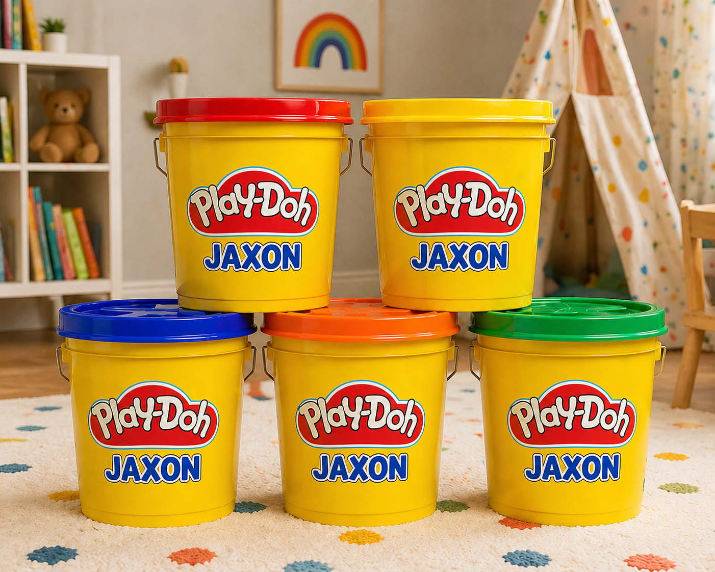 0 Custom Personalized Play-Doh Storage Buckets