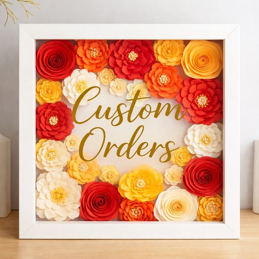 0 Custom Floral Shadow Box Frame | Personalized Paper Flower Frame | Name Sign | Nursery Decor | Wedding Gift |