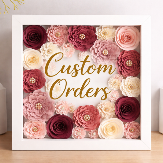 0 Custom Floral Shadow Box Frame | Personalized Paper Flower Frame | Name Sign | Nursery Decor | Wedding Gift |