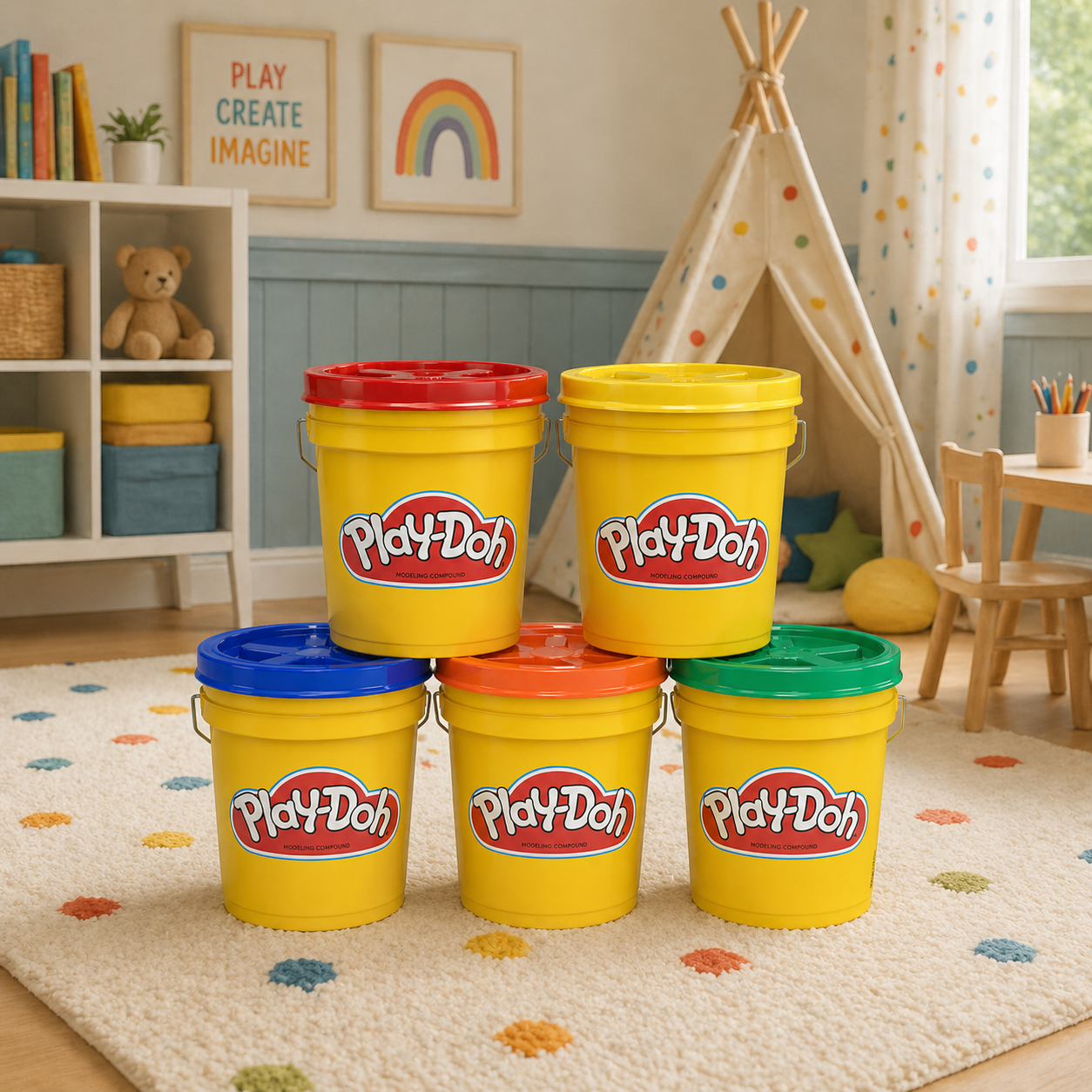 0 Custom Personalized Play-Doh Storage Buckets