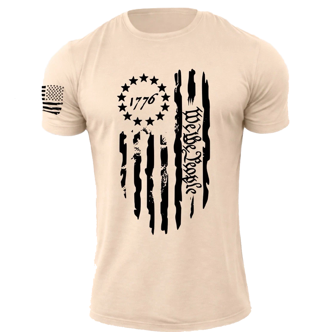 USA 1776 Distressed American Flag | T Shirt Patriotic | 100% Cotton Tee