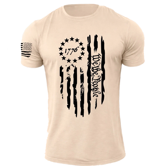 USA 1776 Distressed American Flag | T Shirt Patriotic | 100% Cotton Tee